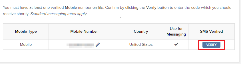 Vérifier le numéro de mobile
