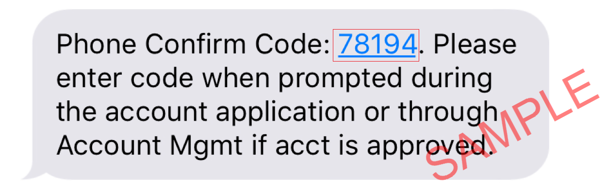 Confirm code